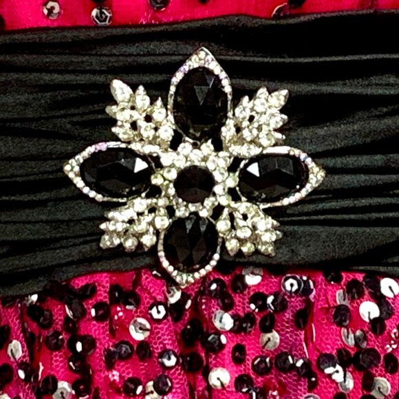 Alyce Designs Pink Sequin Showgirl Jeweled Cocktail Dress Corset Back 6 Hoco - Picture 4 of 13